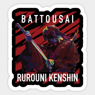 Himura Kenshin In Wpap Art Style Sticker